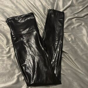 Spanx faux leather leggings snake print